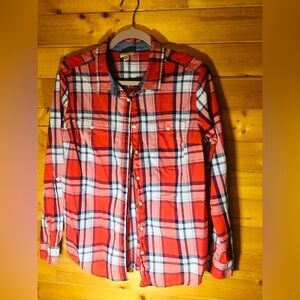 Red Plaid Women's Blouse